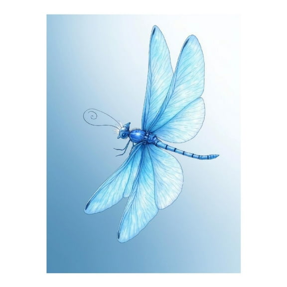 Diamond Art Kit for Adults, Blue Dragonfly Illustration Art Diamond Painting for Adults Beginners, DIY Diamond Art Painting Kits, 5D Diamond Painting Crafts for Home Decor 12x16 Frameless