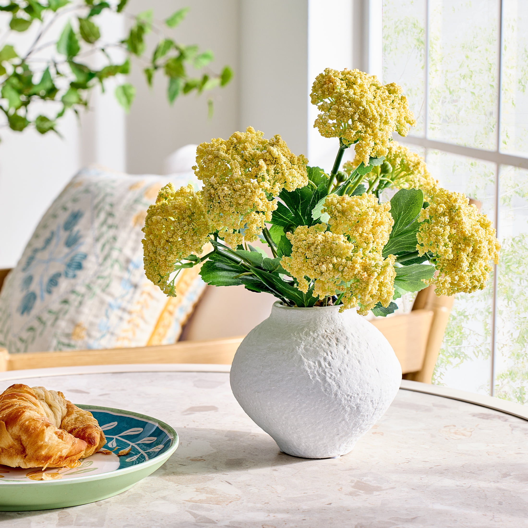 晩白柚☆ アメリカンフラワー Better Homes & Gardens Faux Yellow Sedum Floral Arrangement in