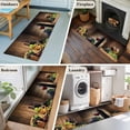 thumbnail image 5 of Red Wine 2'x6' Runner Rugs for Hallway Kitchen Bedside Non Slip Washable, Grapes Glasses Country Wooden Farmhouse Entryway Rug Runners with Rubber Backing, Long Carpet Runner for Laundry Room, 5 of 8