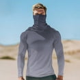 thumbnail image 2 of LNWUY Men's UPF 50+ Sun Protection Hoodie Long Sleeve Hiking Running Printing Shirts Hooded Quick Dry Lightweight Blue L, 2 of 5