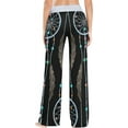 thumbnail image 4 of Women's Dreamcatcher Bohemian Feather Pajama Pants, Casual Pajama Bottoms Lounge Pants Wide Leg, 4 of 7