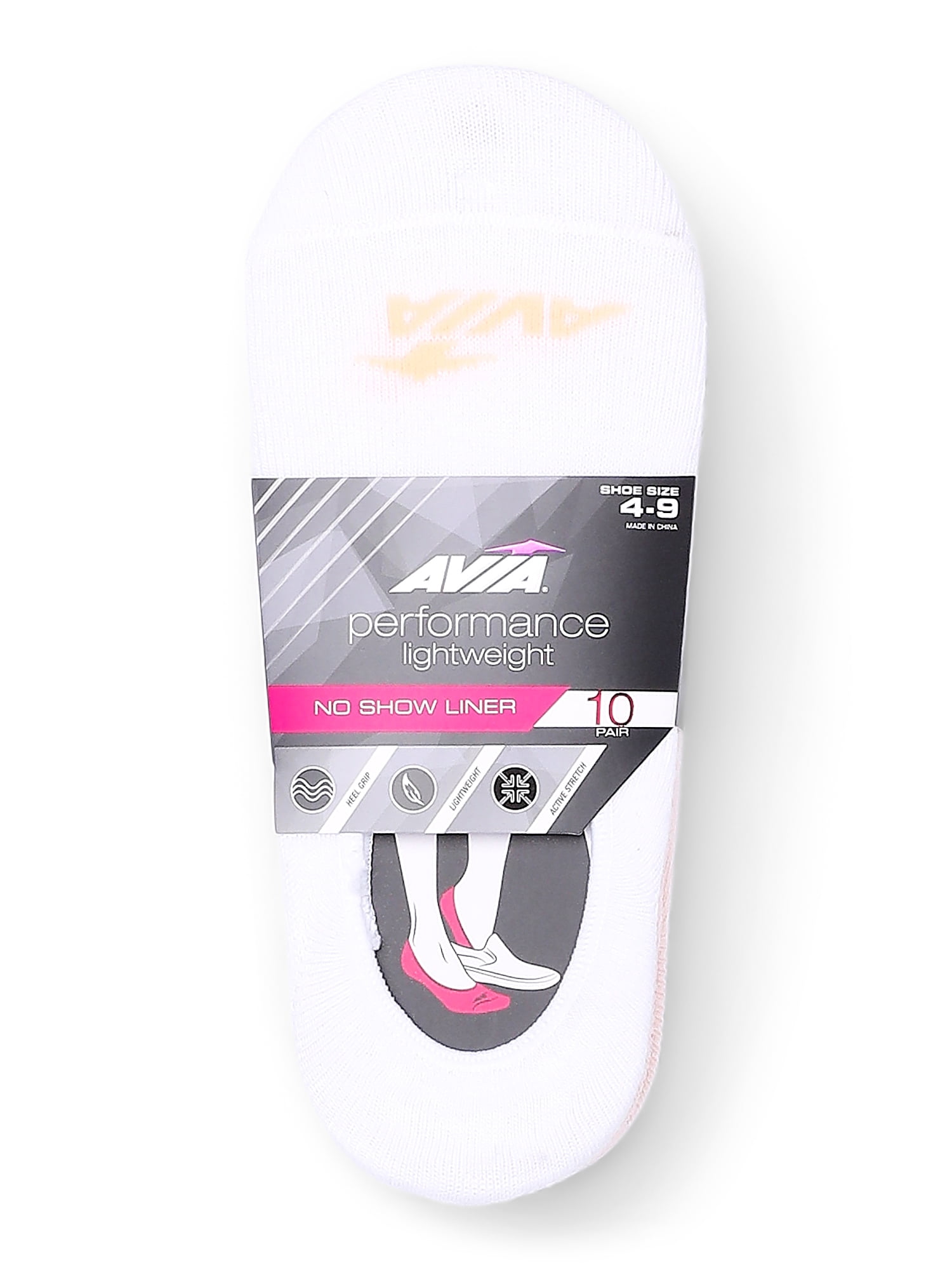 Avia Women's Performance Lightweight Liner Socks, 10-Pack