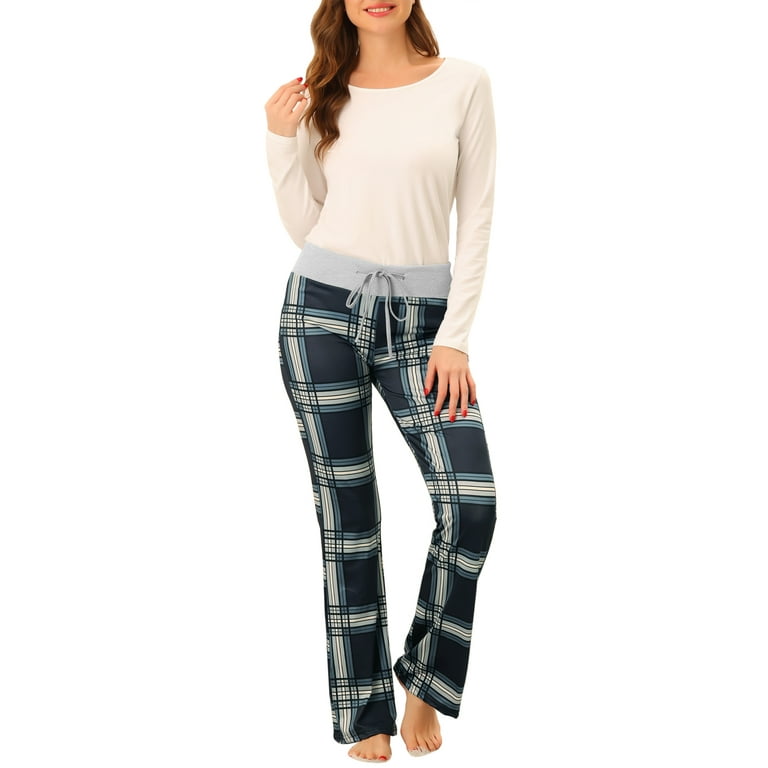 cheibear Womens Pajamas Yoga Casual Trousers Wide Leg Sleepwear Lounge Pants