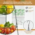thumbnail image 4 of Regal Trunk & Co 3 Tier Hanging Fruit Basket - Farmhouse Wire Basket for Kitchen with Large Fruit Bowl - Hanging Hook and Detachable Round Wire Baskets Included, 4 of 7