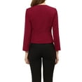 thumbnail image 3 of Allegra K Women's Workwear Zipper Collarless Cropped Blazer, 3 of 6