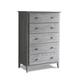 thumbnail image 2 of Grain Wood Furniture Greenport 5-Drawer Chest, Solid Wood with Brushed Grey Finish, 2 of 6