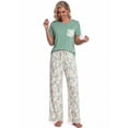 thumbnail image 4 of DAKIMOE Womens Pajama Sets 2 Piece Sets for Women Summer Sets Short Sleeve Pajamas Lounge Set Casual Sleepwear Loungewear PJS, S-XXL, 4 of 10