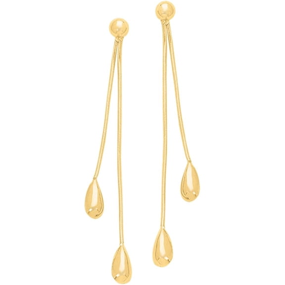 Floreo 14k Yellow Gold 47mm Polished Double Tear Drop Earrings