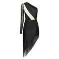 thumbnail image 5 of Haitryli Women Fringe Latin Dance Dress Irregular Hem Ballroom Tango Salsa Latin Dance Dress Black XXL, 5 of 8