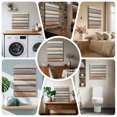 thumbnail image 6 of Ships Next Day Canvas Wall Art 8"x8",Brown Beige Stripes Wood Framed Canvas Print Painting,Geometric Painting Neutral Textured Ready to Hang Small Picture Wall Decor for Home Bathroom Nursery Kitchen, 6 of 9
