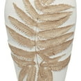 thumbnail image 4 of DecMode 18" Leaf White Polystone Vase with Brown Dimensional Leaves, 4 of 13