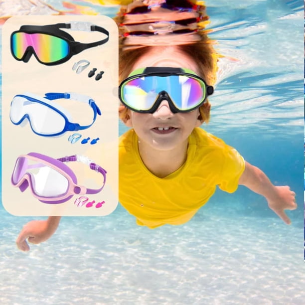 Lunettes De Natation Pour Enfants (3-12 Ans) – Anti-buée, étanches, Avec Bouchons D’oreilles Et Pince-nez – Garçons Et Filles