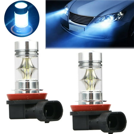 2 Pack Lighting Extremely Bright High Power 100W Ice Blue LED Lights Bulbs for Daytime Running Front Lights (DRL) Fog Lamps