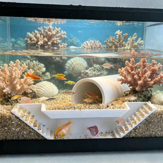 Túnel del acuario Decoración de la cueva con observación de peces de dos agujeros y escondite de gambas para el aquascaping y