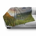 thumbnail image 3 of Mountain Soft Flannel Fleece Blanket, Majestic Sunrise in Hills Mottled Clouds Fresh Grass Serenity Morning Mist, Cozy Plush for Indoor and Outdoor Use, 50" x 70", Blue Green Orange, by Ambesonne, 3 of 6