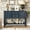 Navy Blue + Pine, variant on 46'' Solid Wood Sideboard Console Table with 2 Drawers and Cabinets and Bottom Shelf, Retro Style Storage Dining Buffet Server Cabinet for Living Room Kitchen Dining Room