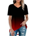thumbnail image 2 of Giftesty Blouses for Women Dressy Casual Fashionable Women's Summer Printing V Neck T-shirt Short Sleeved Casual Tops, 2 of 5