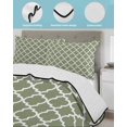 thumbnail image 4 of Quilts Twin XL Size, Green Morocco Soft Comforter Bedding Set for Bed, Boho Farmhouse Abstract Geometric Simple Lightweight Quilted Bedspread with Pillow Cover(2 Pieces) for All Season, 68x98 Inch, 4 of 6