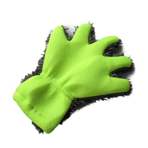 Guantes de dedo de manopla de polvo rápido Guantes de lavado de autos de chenilla Guantes de lavado de autos a prueba de agua