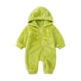 thumbnail image 4 of Otqutp 6M-4 Years Baby Boys Girls Long Sleeve Jumpsuit Romper for Babys Clothes Solid Colours Outfit Fall Winter Warm Clothes(Green,6-12 Months), 4 of 4