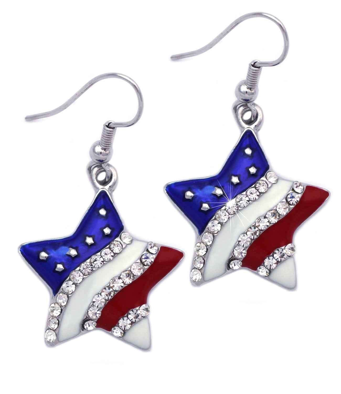 American Flag Earrings Independence Day Leather Teardrop Leaf Drop Petal Dangle Earrings 4th of July Lightweight Jewelry Set for Women Girl