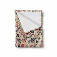 thumbnail image 2 of Floral Soft Flannel Fleece Throw Blanket, Abstract Art Flowers and Leaves Blossoms Illustration Designed Print, Cozy Plush for Indoor and Outdoor Use, 60" x 80", Beige Red White, by Ambesonne, 2 of 6