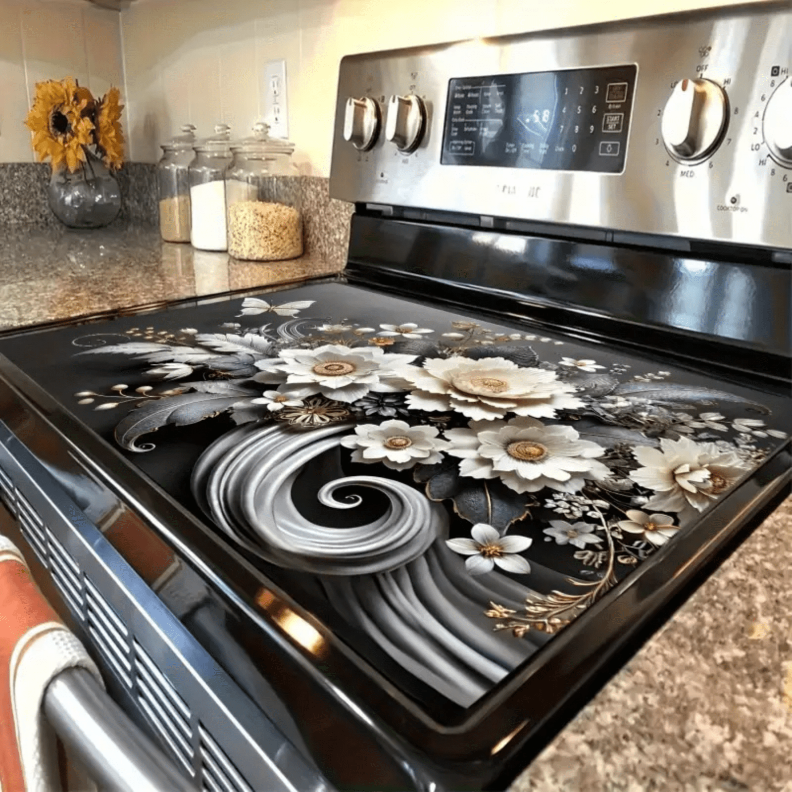 Woveruco  2026NEW Ornate Tree Design Stove Cover Protector, Heat-Resistant Cooktop Cover Noodle Board for Electric/Gas/RV Stove, 28.3 x 20.4 Inches