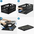 thumbnail image 5 of Mount-it! 12.94 Gallon Adjustable Collapsible Milk Plastic Storage Crates, Black, 5 of 10