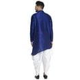 thumbnail image 2 of eloria Solid Dupion Silk Indian Stylish Traditional Men's Kurta With Dhoti Dress Party Wear Set, 2 of 6