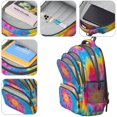 thumbnail image 3 of Red and Yellow Tie Dye Pattern Backpack for School, Cute School Bag with Adjustable Shoulder Straps and Padded Back, 16.9"x12.6"x5.9", 3 of 4