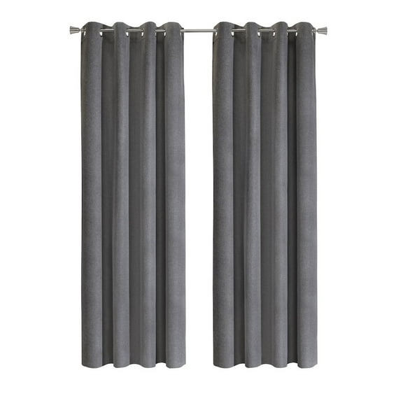 Thermaplus Duo Reversible 100% Blackout Grommet Curtain Panel 52 x 63, Black to Light Grey