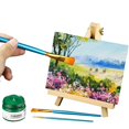 thumbnail image 2 of Mini caballete de pintura al óleo digital para niños, hecho a mano, de madera maciza, para escritorio, marco de fotos, tablero de dibujo, 2 of 5