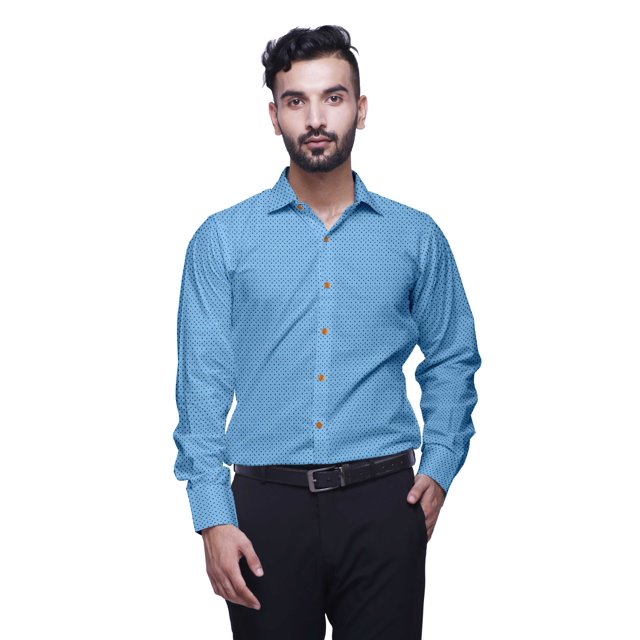 BESTMAN Chemise en Coton avec Poches Col Évasé Boutonnée Chemise Formelle