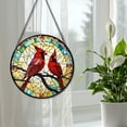 thumbnail image 4 of Cardinal Stained Glass Suncatcher, Cardinal Glass Suncatchers for Windows For Merry Christmas, 4 of 7