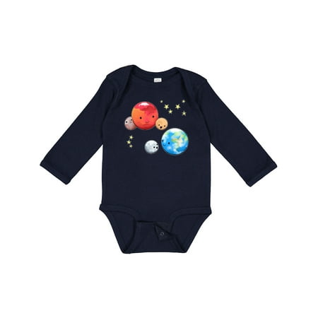 

Inktastic Planetary Playdate Cute Earth Mars and Moons Boys or Girls Long Sleeve Baby Bodysuit