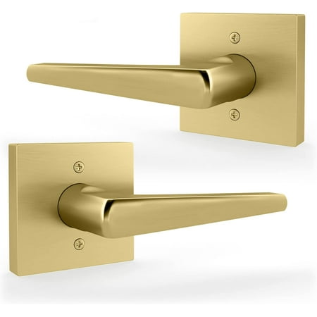 Mega Handles I Schein Dummy I Lever Door Lock Handle I Satin Brass I 2 pack