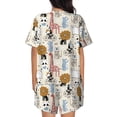 thumbnail image 4 of Womens Pajama Sets With Pocket, Hand Drawn Animals Lounge Sets Short Sleeve Sleepwear PJ Sets for Women, 4 of 6