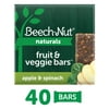(40 Pack) Beech-Nut Natural Toddler Food, Apple & Spinach Baby Snack, 3.9 oz Box
