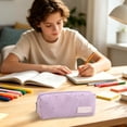thumbnail image 4 of Star Print Patten Pencil Case,Simple Lightweight Zipper Pen Bag with Label for Home Office Daily Use, 4 of 6