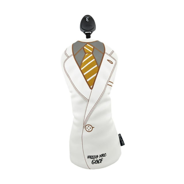 DYNWAVECA Golf cover Fashion Suit Coat Shape Golf Shaft Protector with Number Tag Waterproof Scratchproof Golf Club Head Cover FW