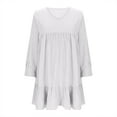 thumbnail image 5 of Women's Casual V Neck Long Sleeve Dress Elegant Solid Color Flowy Spring Summer Daily Outfit Comfortable Loose Fit Outdoor Wear, 5 of 6