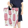 thumbnail image 4 of Yayeee Freestanding Laundry Hamper with Handle Collapsible Large Storage Basket for Clothes, Pink Ice Cream, 4 of 7