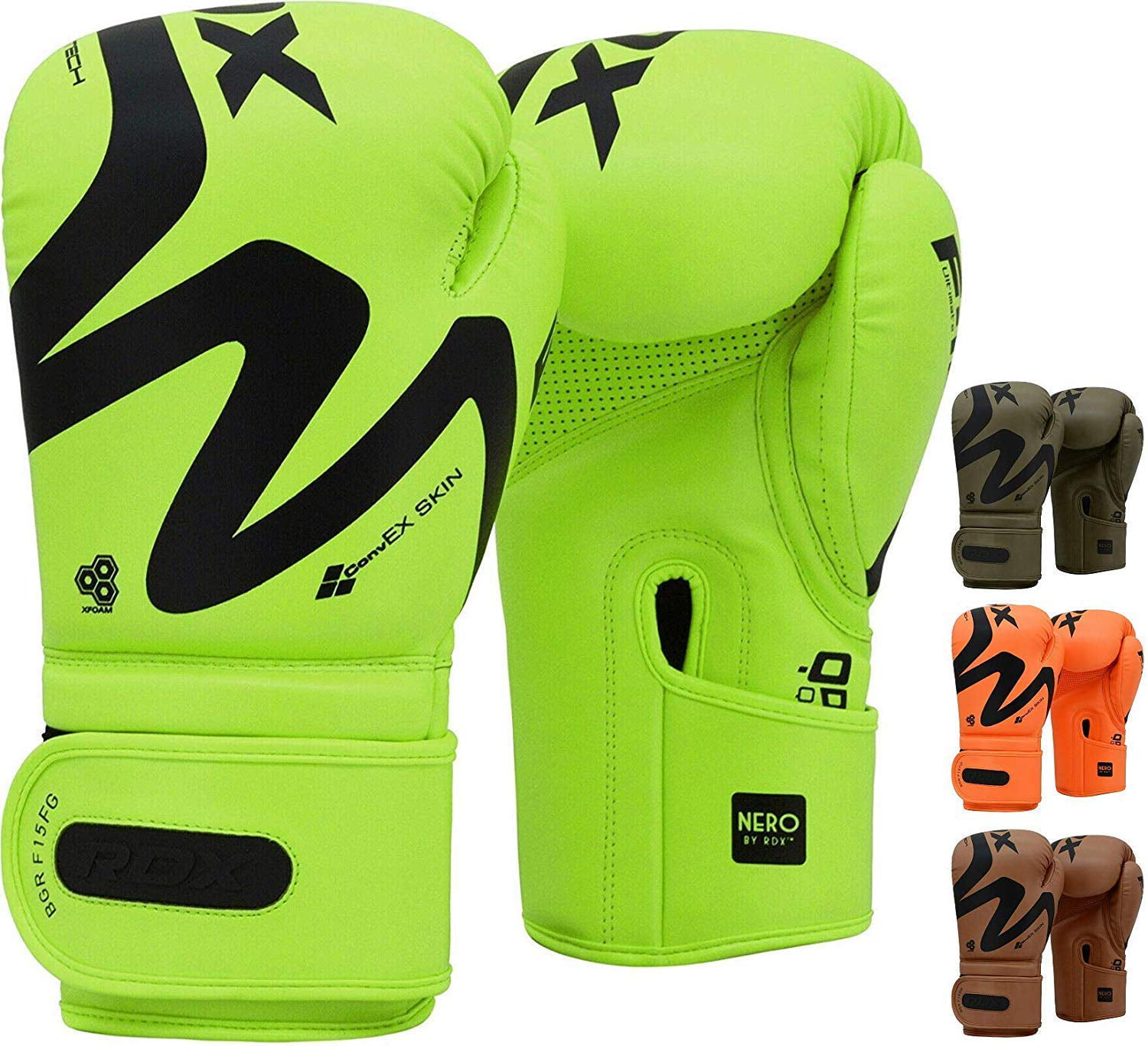 RDX Leather Boxing Gloves Fighting Training MMA Kickboxing Punch Bag Muay thai C 