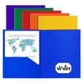 thumbnail image 1 of ViVin Sturdy Plastic Folder with 2 Pockets, 6 Pack, School Supplies, Assorted Color, 1 of 3