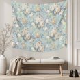 thumbnail image 5 of Blue Flowers Large Tapestry for Bedroom Wall Hanging Tapestry,Romantic Farmhouse Botanical Floral Leaves Ceiling Backdrop Tapestries Poster Blanket Wall Decor for Teens Room Living Room 86" x 104", 5 of 8