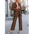 thumbnail image 6 of PRETTYGARDEN Women's Fall Spring 2 Piece Blazer Outfits Business Casual Oversized Jacket Wide Leg Work Pants Dressy Suit Set, 6 of 8