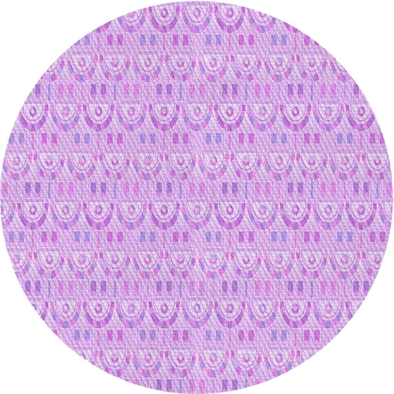 Ahgly Company Machine Washable Indoor Round Transitional Heliotrope Purple Area Rugs, 6' Round