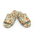 thumbnail image 2 of COEQINE Autumn Pumpkin Floral Slippers for Women Indoor Comfortable Fall Fluffy Slides Cozy Open Toe House Shoes Cute Bedroom Shoes Foldable Spa Slippers for Women Men Guest, 38-39, 2 of 7