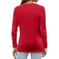 thumbnail image 6 of Hearthz Oversized Long Sleeve Shirts for Women Fall V Neck Cotton Tshirts for Women Henley Button Down Women's Tops, Tees & Blouses, 6 of 7