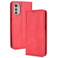 thumbnail image 1 of Compatible with Motorola Moto E32/ E32S Case Magnetic Closure Vintage Pattern PU Leather Wallet Cover with Card Slots-Red, 1 of 5